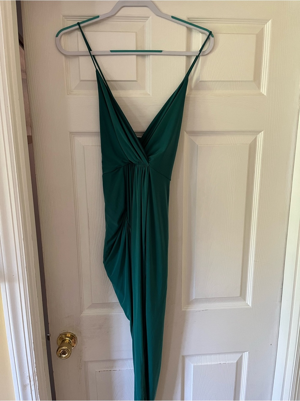 Charlotte Russe Emerald Green cross back Draped Dress